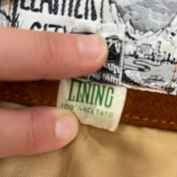 Vintage Leather City Suede Fringe Vest - Brown - Men's Size Large - Picture 5 of 5